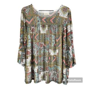 Bohemian Multicolor Patterned Women's Top